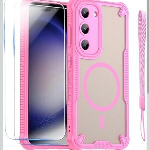 Protective Pink Phone Case with Screen Protector